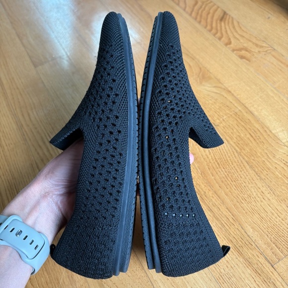 Vince Camuto Womens Black Shoes Size 7.5 M Washable Black Knit Pointed Loafers - Picture 5 of 12